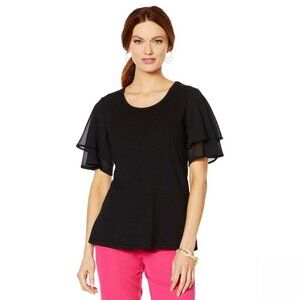 Lemon Way Jersey Knit Flutter - SLV Top 648-404